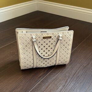 Kate Spade Perforated Cream Tote